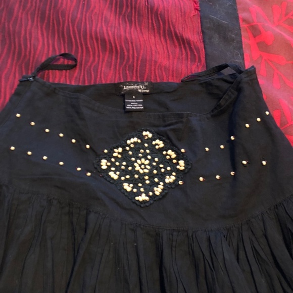 Lauren U.  BY jump - cotton skirt with lining, and zipper, nice embellishments, - Picture 3 of 7